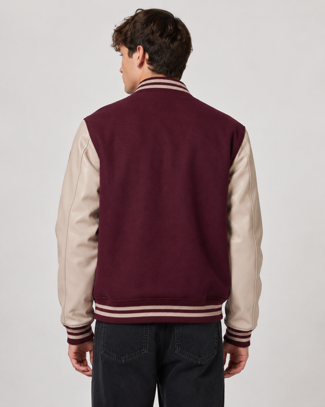Burgundy Star "U" Premium Varsity Jacket