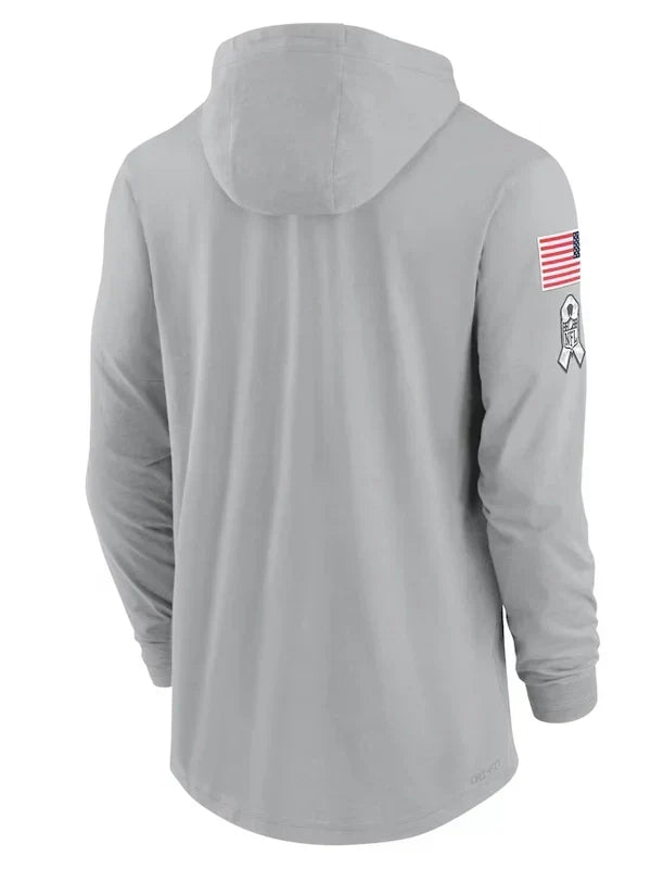 2024 Buffalo Bills Salute to Service Long Sleeve Hooded T-Shirt