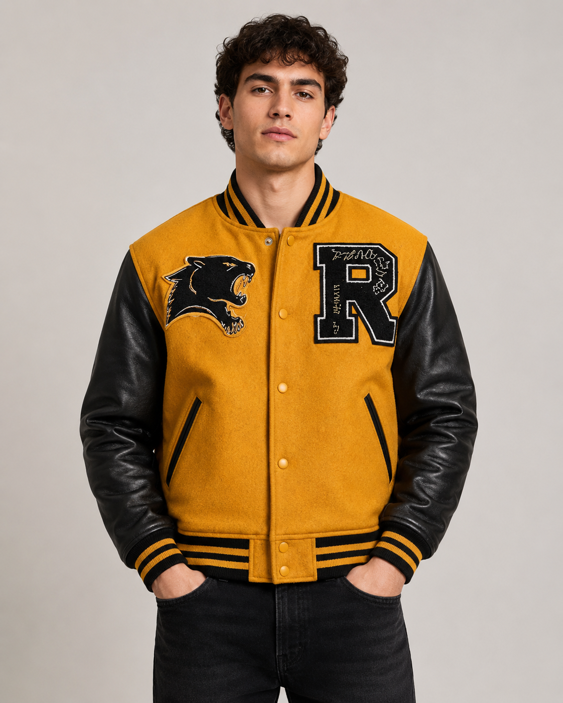 Black Panther "R" Premium Varsity Jacket