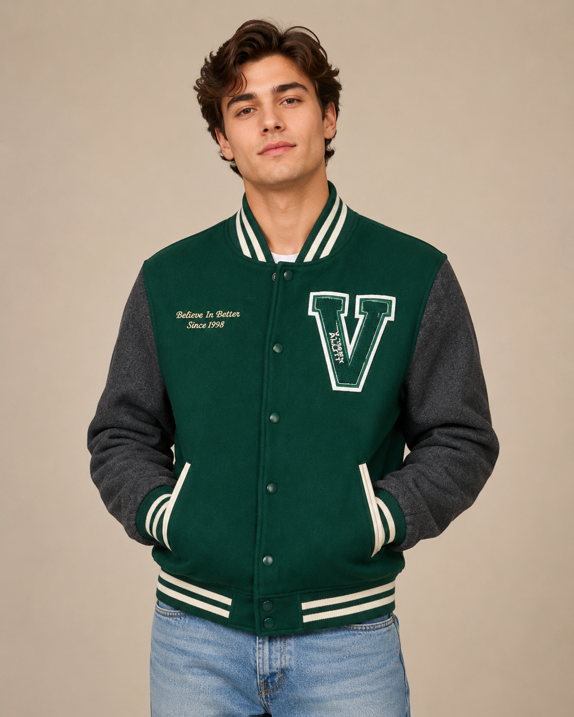 Forest Green Premium Varsity Jacket