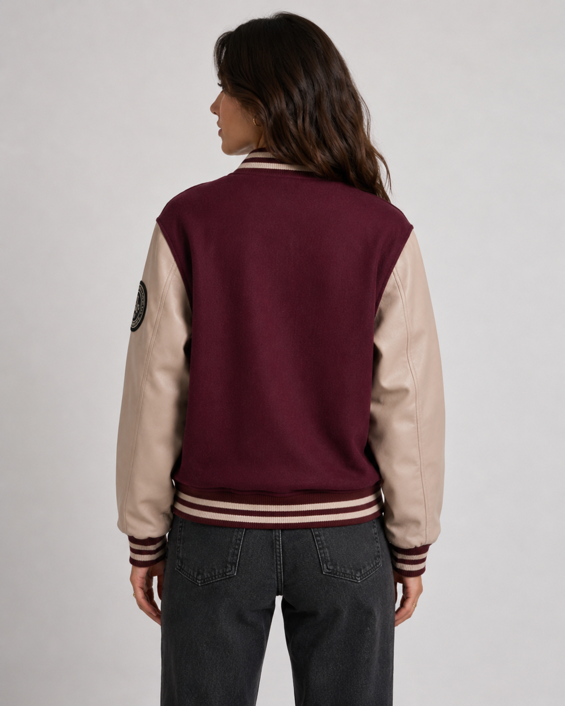 Burgundy Star "U" Premium Varsity Jacket