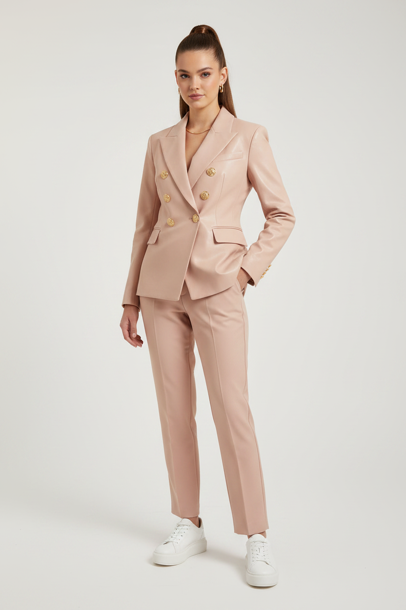  Blush Pink Blazer - Female Model